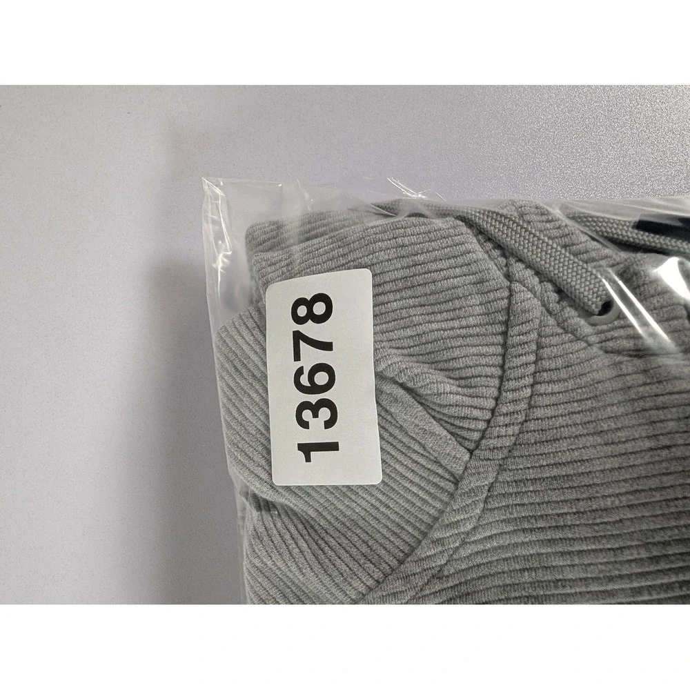 Adidas Hoodie Sweatshirt‎ Womens Large Gray Ribbed Pullover Kangaroo Pocket